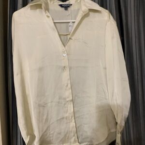 Cream Button-Up Blouse